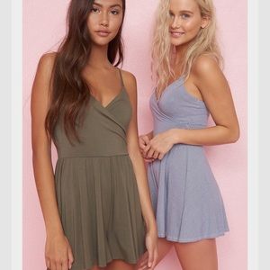 Garage Blue & White Wrap Front Romper